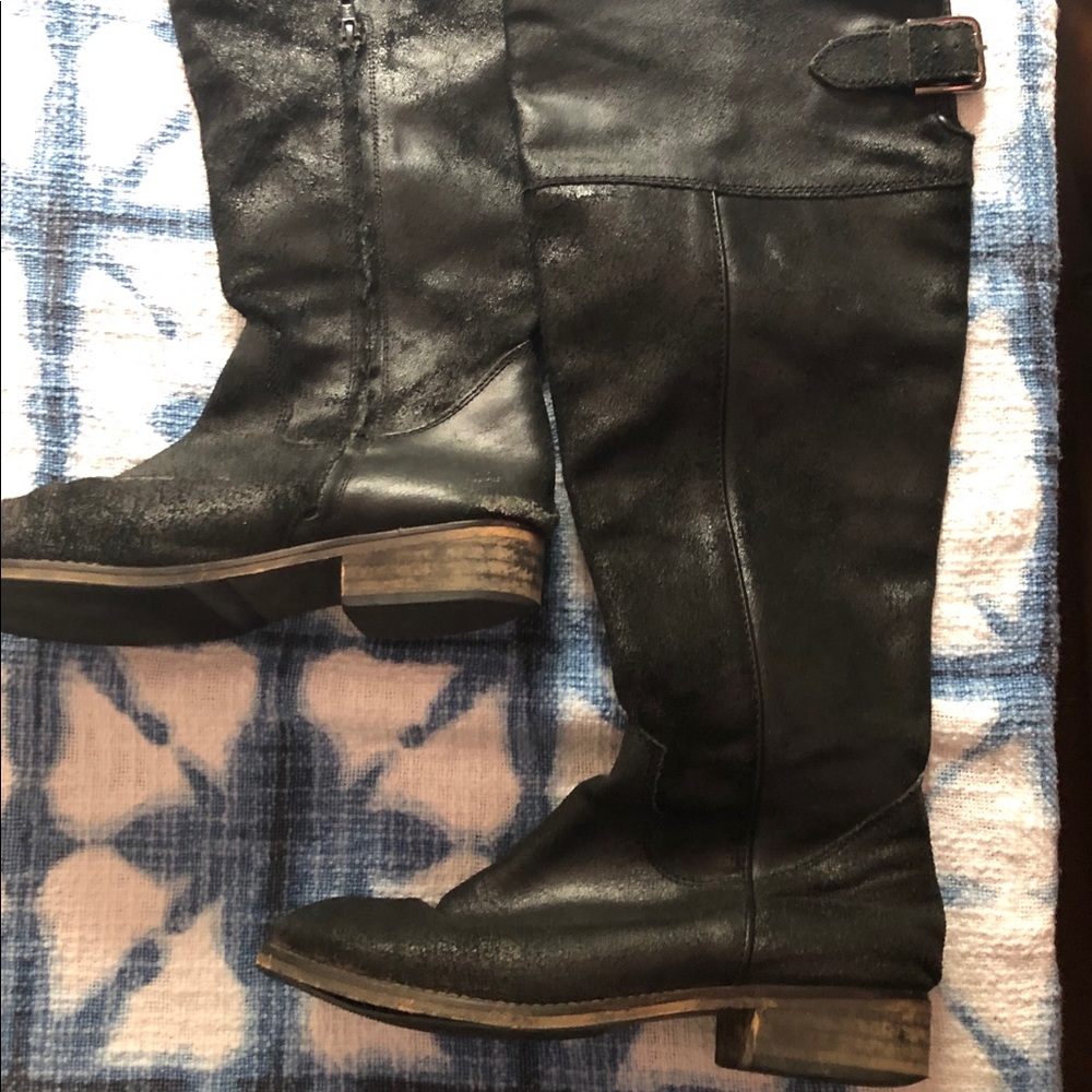 Nordstrom BP black “roughed” leather boots